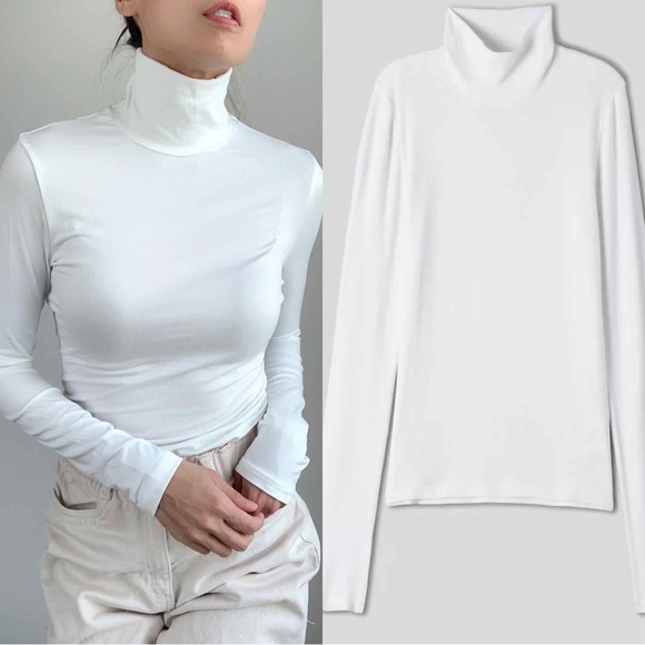 SMOOTH SLIM FIT HIGH NECK TOP - Picture 2 of 4